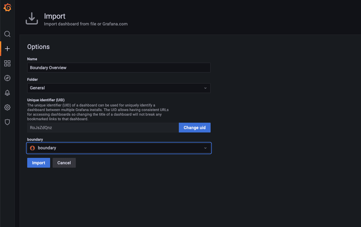 Grafana Import Dashboards